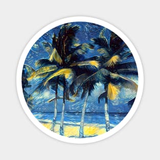 Starry Night Palm Trees Magnet